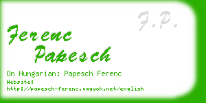 ferenc papesch business card